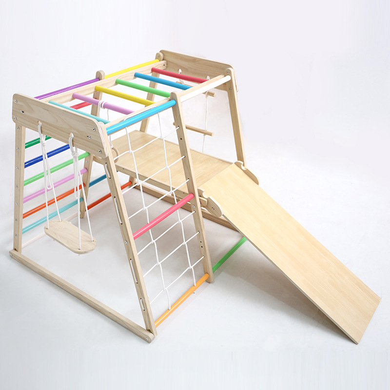 Kids Education Park - Structure d'escalade en bois massif pour