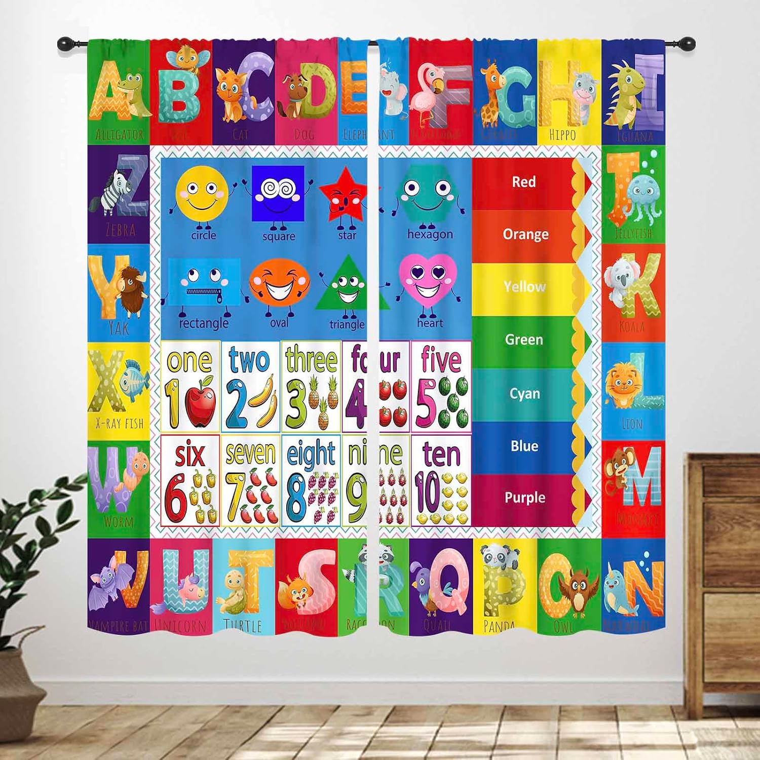 Abc Kids Early Education - Panneaux de rideaux ABC en forme