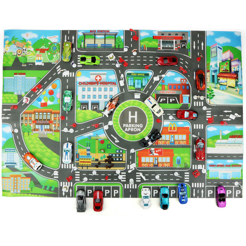 Kids Educational Mat - Tapis de jeu éducatif 130*100cm, carte