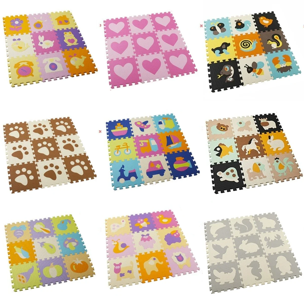 Number Puzzle Foam - Tapis de jeu pour bébé 30x30cm,