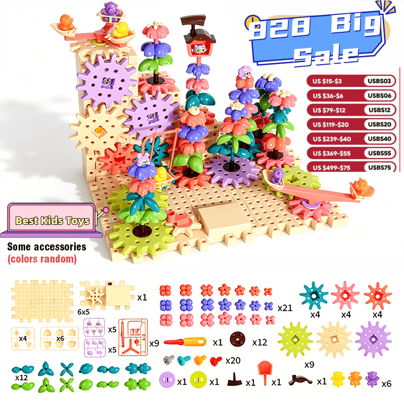Kids Nature Education - Blocs de construction rotatifs électriques DIY,