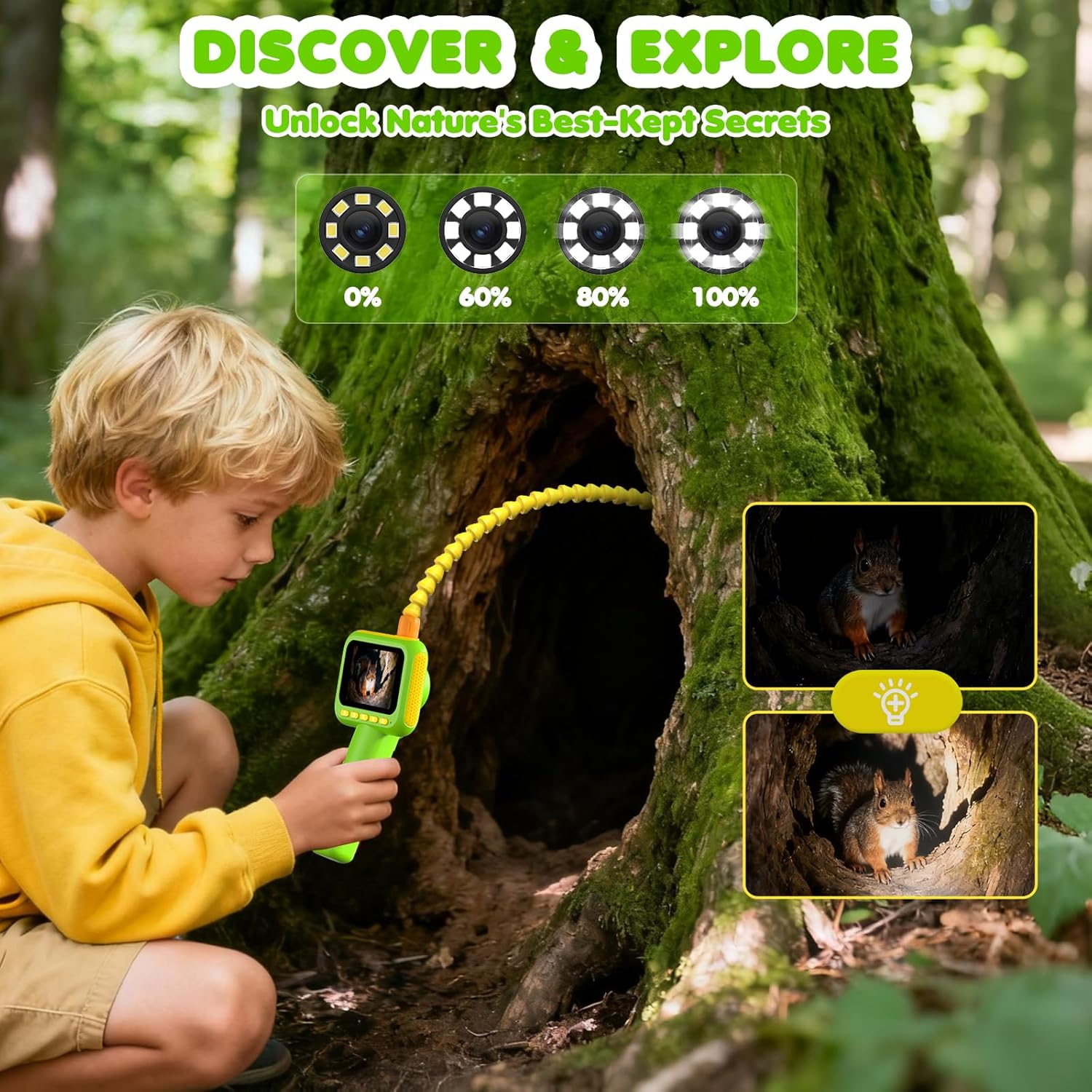Kids Nature Education - Endoscope pour enfants, caméra serpentine avec