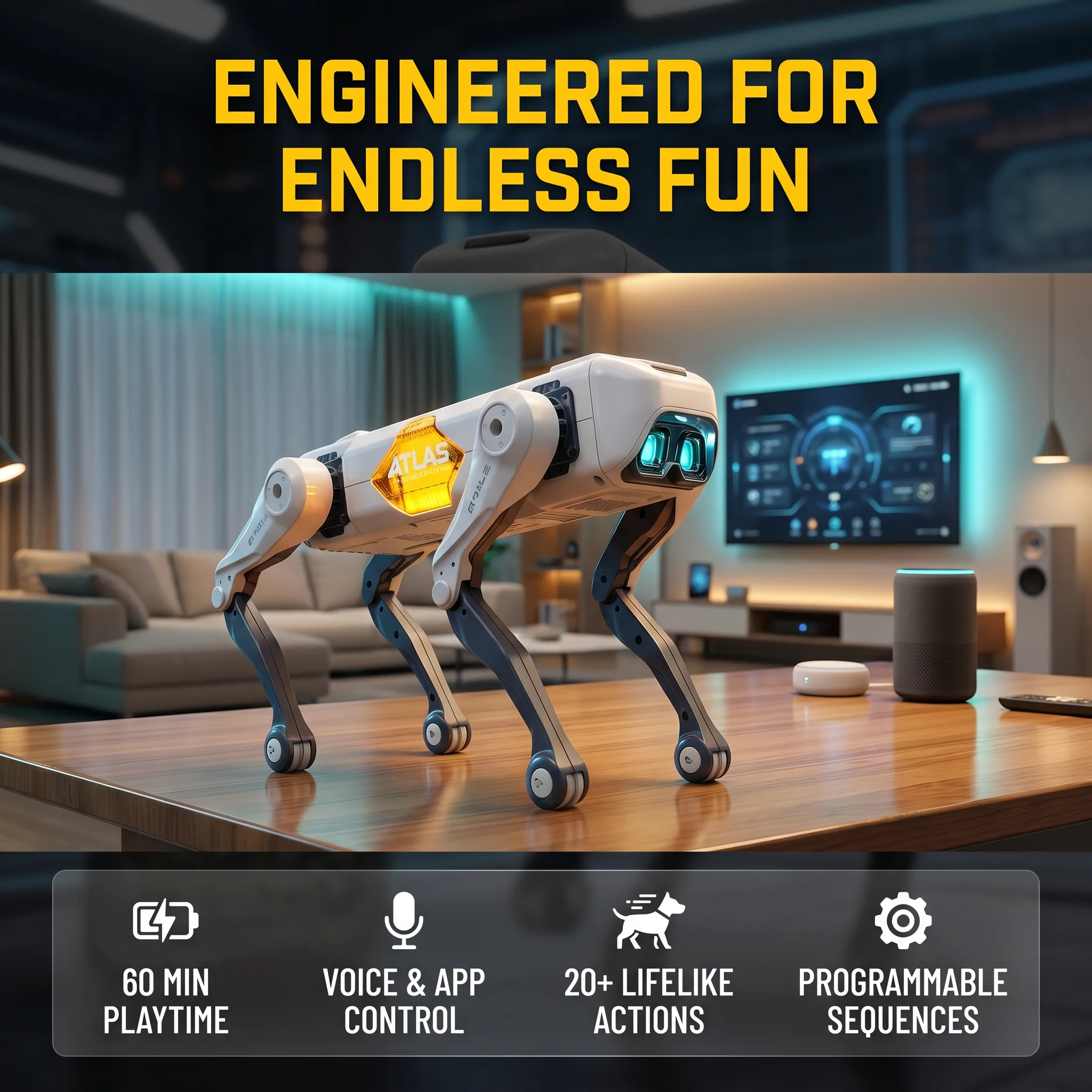Kids Education Product - Robot chien intelligent IA, contrôle vocal
