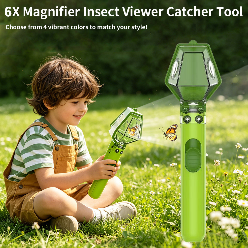 Kids Nature Education - Loupe 6X pour enfants, attrape-insectes, boîte