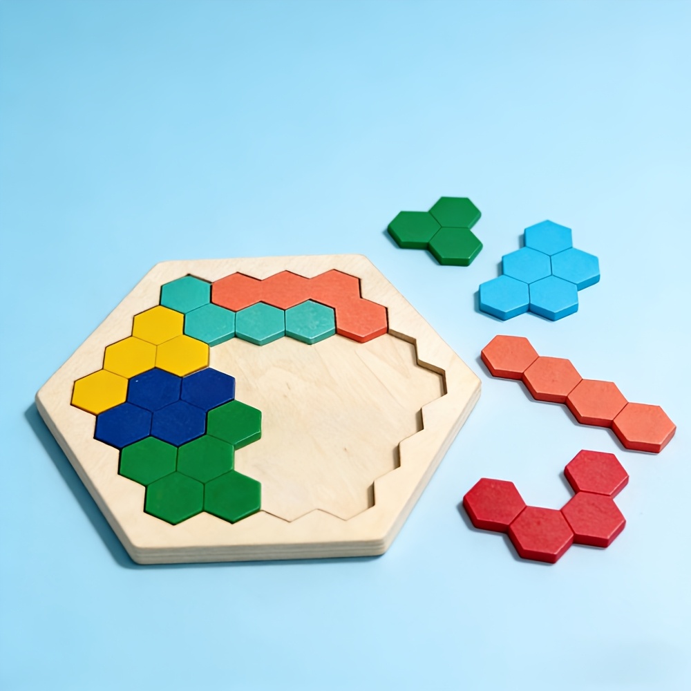 1 puzzle hexagonal en bois pou - Kids Education Age avis et prix