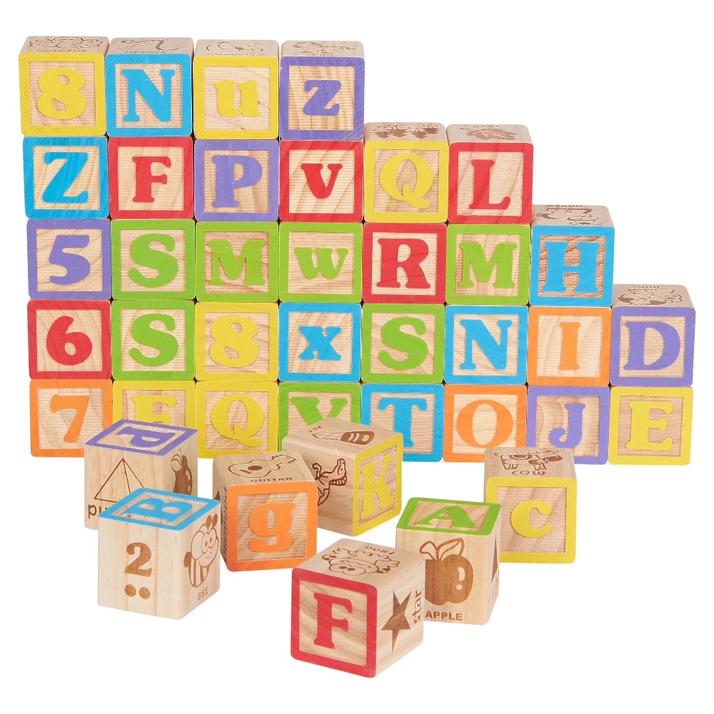 Ensemble de blocs en bois ABC, - Abc Kids Early Education avis et prix