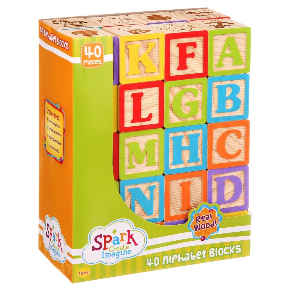 Ensemble de blocs en bois ABC, - Abc Kids Early Education avis et prix